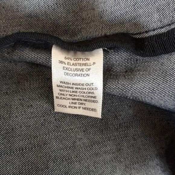 WHBM 90's Military Caped Peacoat Dark Wash Denim Jean Jacket  Button Down Sz 6 - Picture 6 of 8